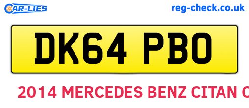 DK64PBO are the vehicle registration plates.