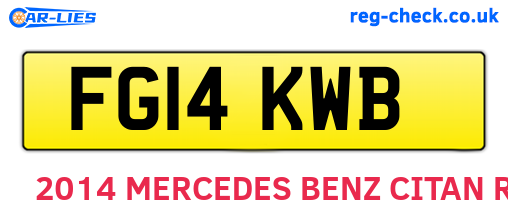 FG14KWB are the vehicle registration plates.