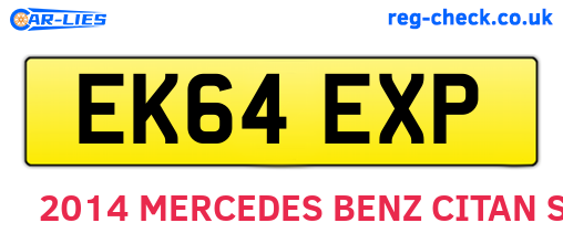 EK64EXP are the vehicle registration plates.