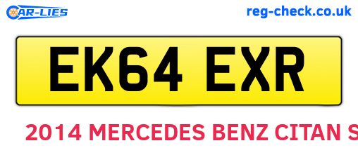 EK64EXR are the vehicle registration plates.