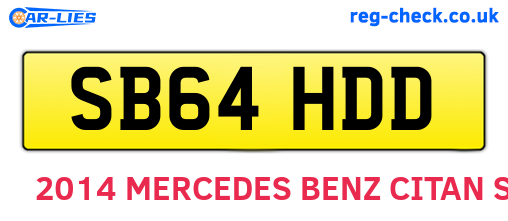 SB64HDD are the vehicle registration plates.