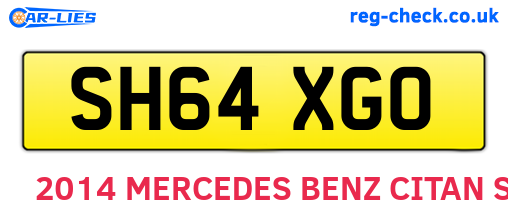 SH64XGO are the vehicle registration plates.