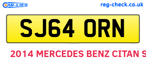 SJ64ORN are the vehicle registration plates.