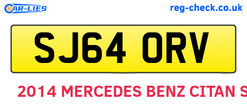 SJ64ORV are the vehicle registration plates.
