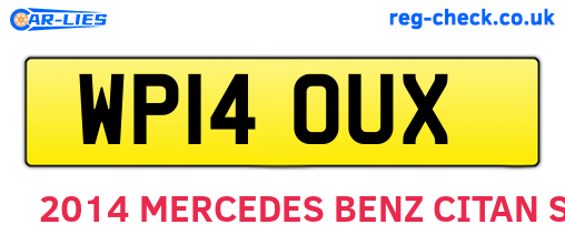 WP14OUX are the vehicle registration plates.