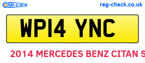 WP14YNC are the vehicle registration plates.