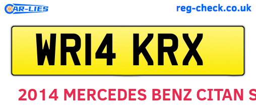 WR14KRX are the vehicle registration plates.