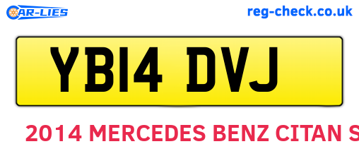 YB14DVJ are the vehicle registration plates.