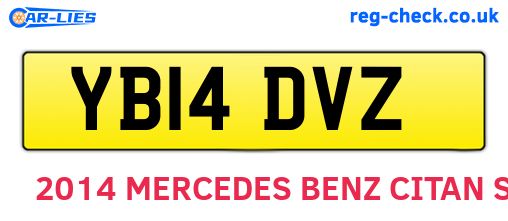 YB14DVZ are the vehicle registration plates.