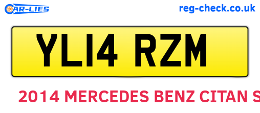 YL14RZM are the vehicle registration plates.