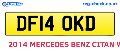 DF14OKD are the vehicle registration plates.