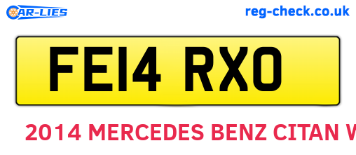 FE14RXO are the vehicle registration plates.
