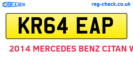 KR64EAP are the vehicle registration plates.