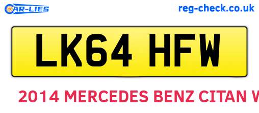LK64HFW are the vehicle registration plates.