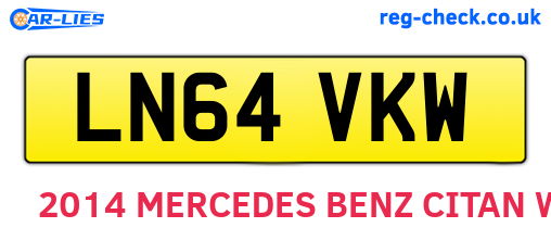 LN64VKW are the vehicle registration plates.