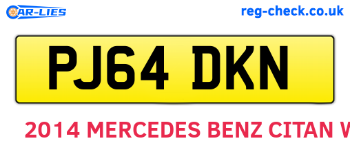 PJ64DKN are the vehicle registration plates.