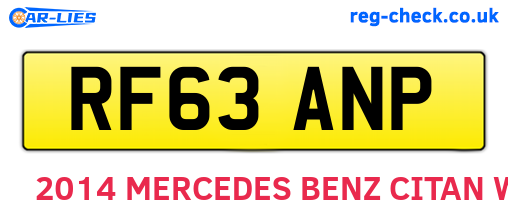 RF63ANP are the vehicle registration plates.