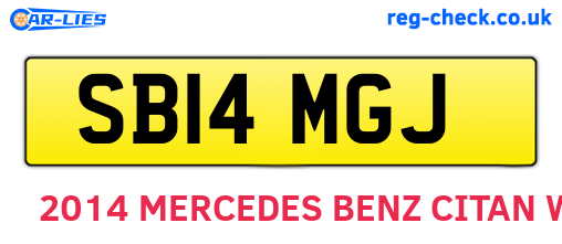 SB14MGJ are the vehicle registration plates.