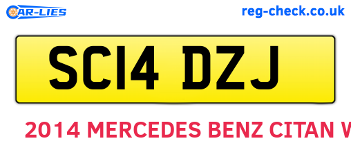 SC14DZJ are the vehicle registration plates.