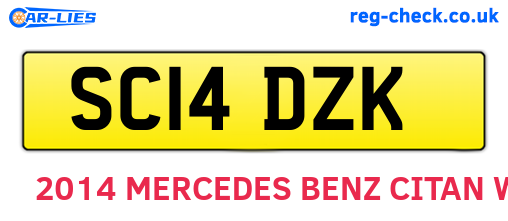 SC14DZK are the vehicle registration plates.