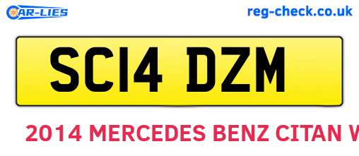 SC14DZM are the vehicle registration plates.