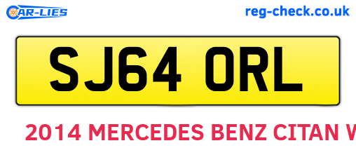 SJ64ORL are the vehicle registration plates.