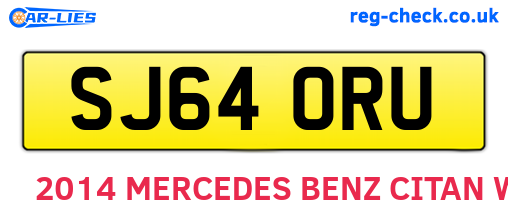 SJ64ORU are the vehicle registration plates.
