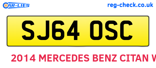 SJ64OSC are the vehicle registration plates.