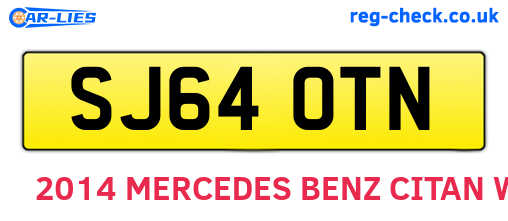 SJ64OTN are the vehicle registration plates.