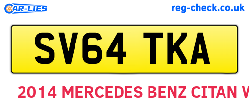 SV64TKA are the vehicle registration plates.