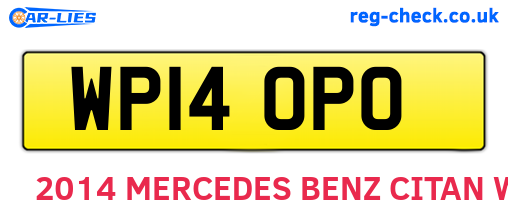 WP14OPO are the vehicle registration plates.