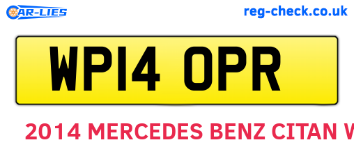 WP14OPR are the vehicle registration plates.