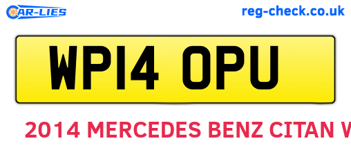 WP14OPU are the vehicle registration plates.