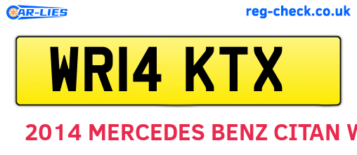 WR14KTX are the vehicle registration plates.