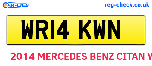 WR14KWN are the vehicle registration plates.