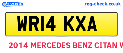 WR14KXA are the vehicle registration plates.