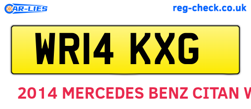 WR14KXG are the vehicle registration plates.