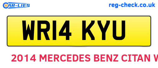 WR14KYU are the vehicle registration plates.