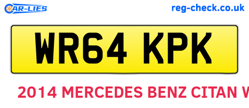 WR64KPK are the vehicle registration plates.