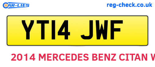 YT14JWF are the vehicle registration plates.