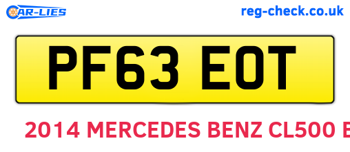 PF63EOT are the vehicle registration plates.
