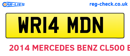 WR14MDN are the vehicle registration plates.