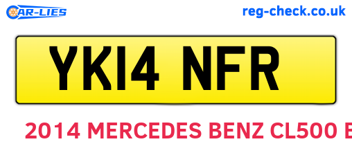 YK14NFR are the vehicle registration plates.