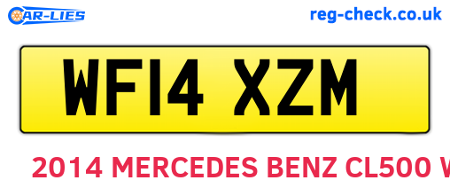 WF14XZM are the vehicle registration plates.