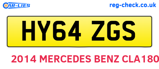 HY64ZGS are the vehicle registration plates.