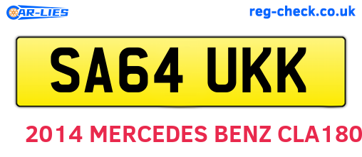 SA64UKK are the vehicle registration plates.
