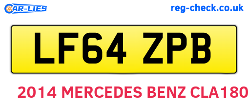 LF64ZPB are the vehicle registration plates.