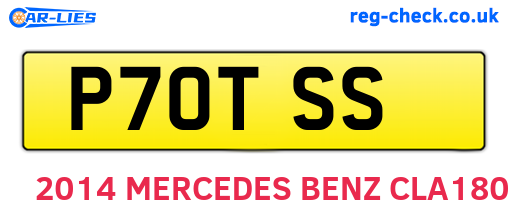 P70TSS are the vehicle registration plates.