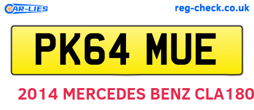 PK64MUE are the vehicle registration plates.