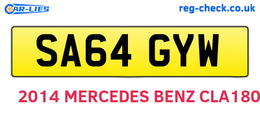 SA64GYW are the vehicle registration plates.